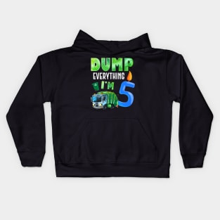 Recycling Trash 5 Years Old Garbage Truck 5th Birthday Kids Kids Hoodie